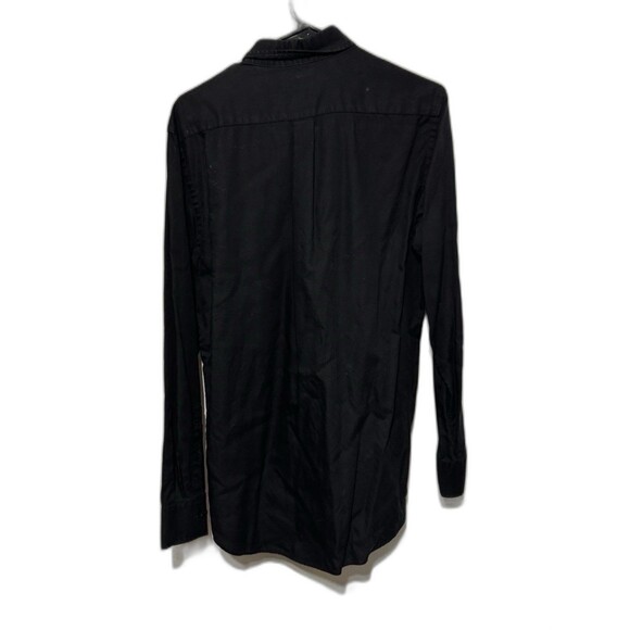 Men’s Black Fine Cloth Shirt Button Down Collar Pocket Extra Fine Cotton M - Picture 2 of 4